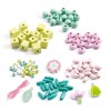 450 houten kralen - Bloemen